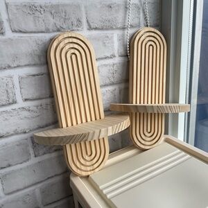 NEW! Bohemian Style Natural Wood Wall Floating Shelves